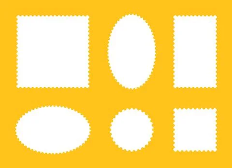 Postage stamp frames. Set of empty borders, backdrops for postcard, letter Stock Illustration