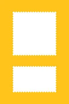 Postage stamp frames stickers. White empty borders, backdrops for postcards Stock Illustration