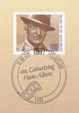 Postage stamp German actor Hans Albers Stock Illustration