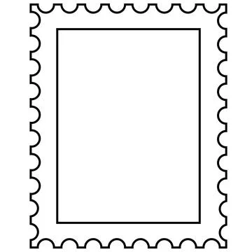 Postage stamp icon on white background. curly frame sign. flat style. Stock Illustration