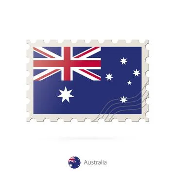 Postage stamp with the image of Australia flag. イラスト素材