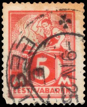 Postage stamp with the image of Blacksmith. From the Definitive Issue - Pro.. Stock Photos