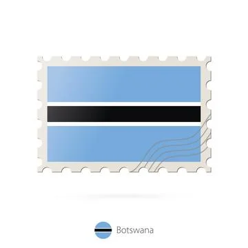Postage stamp with the image of Botswana flag. Stock Illustration