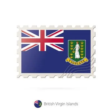 Postage stamp with the image of British Virgin Islands flag. Stock Illustration