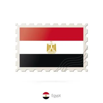 Postage stamp with the image of Egypt flag. Stock Illustration