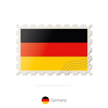 Postage stamp with the image of Germany flag. Stock Illustration