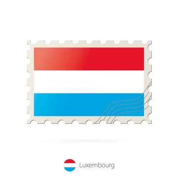 Postage stamp with the image of Luxembourg flag. Stock Illustration