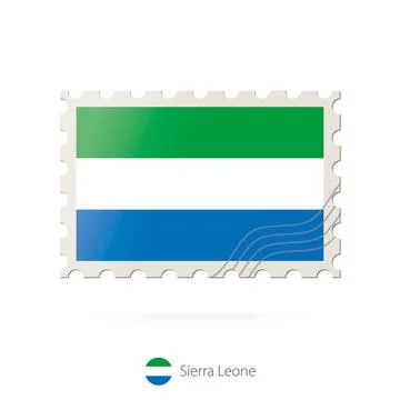 Postage stamp with the image of Sierra Leone flag. Stock Illustration