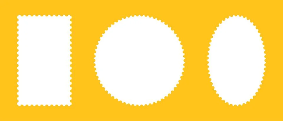 Postage stamp mockup frames. Empty borders, backdrops template Stock Illustration