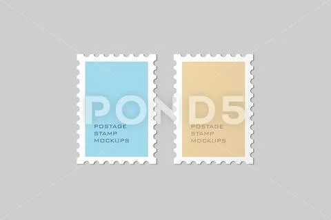 Postage Stamp Mockup PSD Template