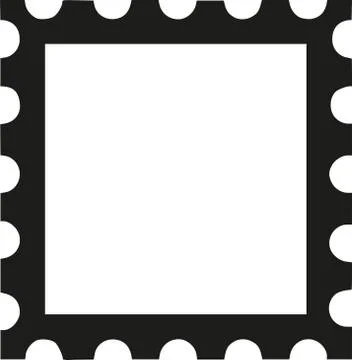 Postage stamp with perforated border Stock Illustration