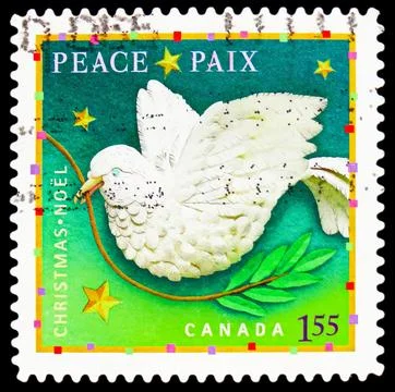 Postage stamp printed in Canada shows Peace, Christmas (2007) (2nd issue), .. Fotos Stock