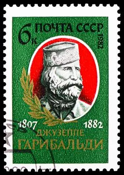 Postage stamp printed in Soviet Union evoted to 175th Birth Anniversary of Gi Stock-Fotos