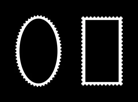 Postage stamp retro empty frames template. White borders for postcards, letters Stock Illustration