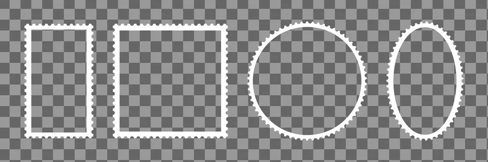 Postage stamp retro empty template frames. Stock Illustration
