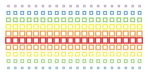 Postage Stamp Shape Halftone Spectrum Grid Illustrazione stock