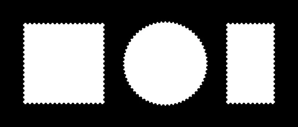 Postage stamp template frames. Empty borders, backdrops for postcards, letters Stock Illustration