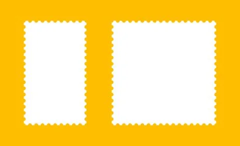 Postage stamp template frames set. Empty borders, backdrops for letters Stock Illustration