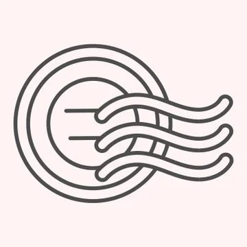 Postage stamp thin line icon. Letter post signs with wave. Postal service vector Stock Illustration