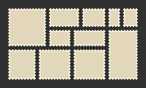 Postage stamp vector post or postcards Illustrazione stock