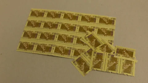 Postage stamps Stock Footage 37827327