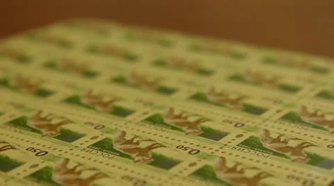 Postage stamps Stock Footage 37827328