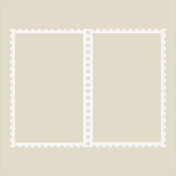 Postage stamps template. Blank rectangle postage stamps. Vector Stock Illustration