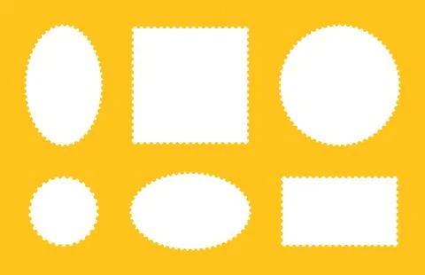 Postage white stamp frames. Set of empty borders, backdrops for postcard, letter Stock Illustration