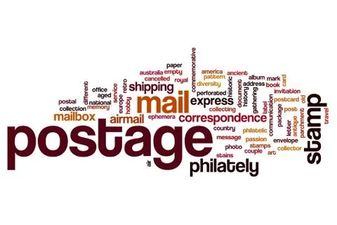 Postage word cloud Ilustração Stock
