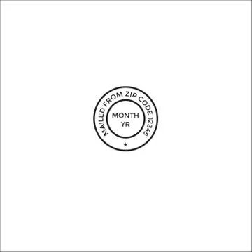 Postal cancellation First Class mail with Postage Paid mark Stock Illustration