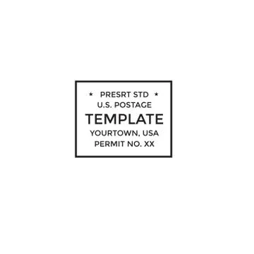 Postal cancellation First Class mail with Postage Paid mark Stock Illustration