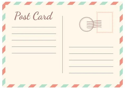 Postal card isolated on white background. Vector illustration Stock Illustration