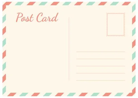 Postal card isolated on white background. Vector illustration Stock Illustration