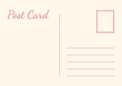 Postal card isolated on white background. Vector illustration Stock Illustration