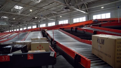 Postal Conveyor belt Stock Footage 126856638