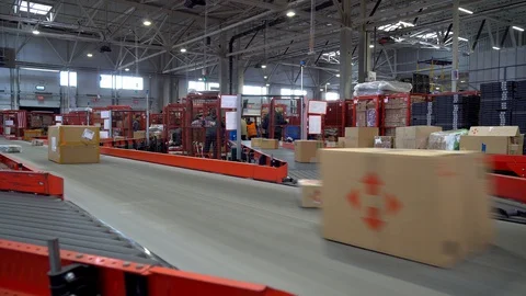 Postal Conveyor System Stock Footage 127898907