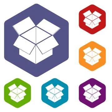 Postal delivery box icons vector hexahedron Illustrazione stock