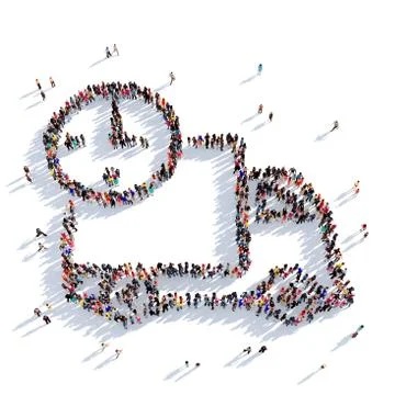 Postal delivery car 3D rendering Illustrazione stock