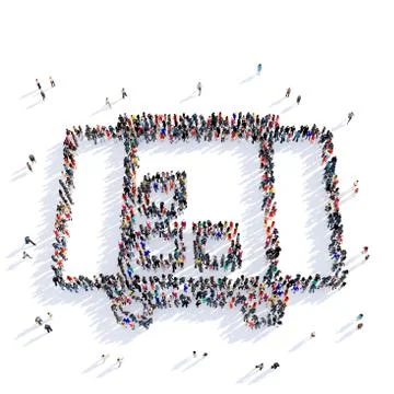 Postal delivery car 3D rendering Illustrazione stock