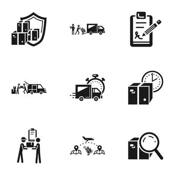 Postal delivery icon set, simple style Illustrazione stock