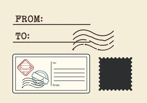 Postal envelope with address fields. Vector illustration イラスト素材