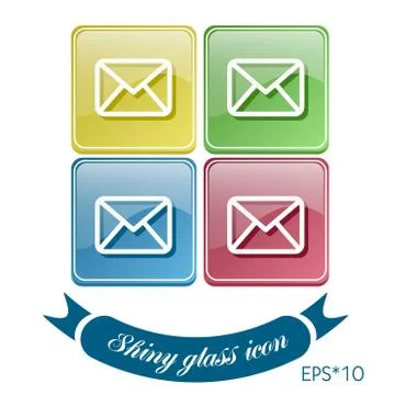 Postal envelope. e-mail symbol . icon envelope. Stock Illustration