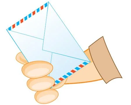 Postal envelope in hand Stock Illustration