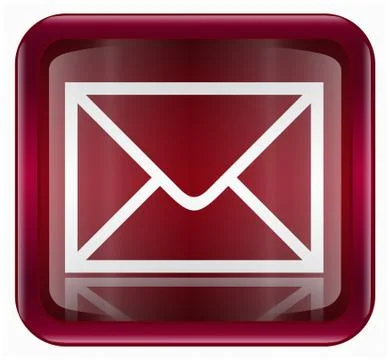 Postal envelope icon dark red, isolated on white background 库存插图