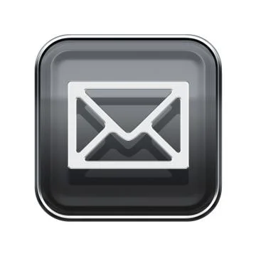 Postal envelope icon glossy grey, isolated on white background Иллюстрация