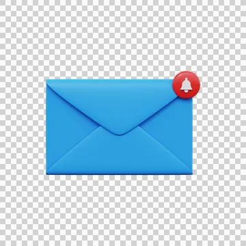 Postal envelope with notice. 3d render Illustrazione stock