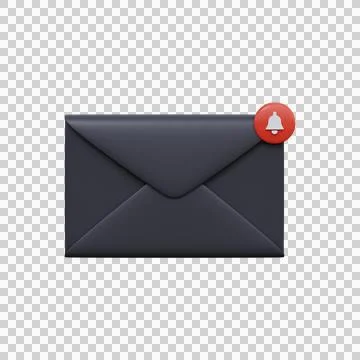 Postal envelope with notice. 3d render Stock Illustration