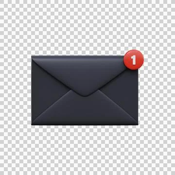 Postal envelope with notice..One Message. 3d render Stock Illustration