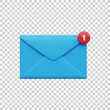 Postal envelope with notice..One Message. 3d render 스톡 일러스트