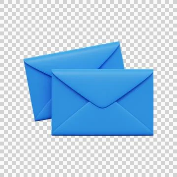 Postal envelopes 3d render Illustrazione stock